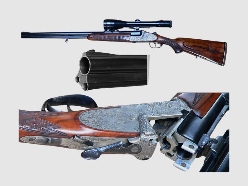 Ferlacher Bockdrilling, Kal. 7x65R, 12/70, .22Hor.