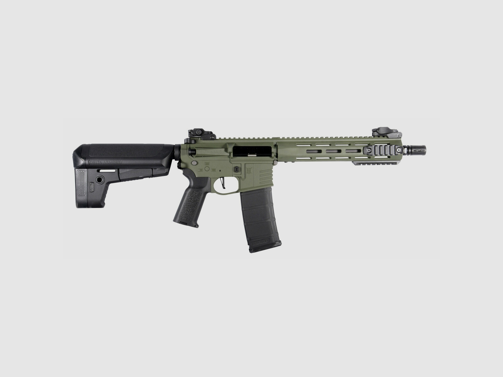 M4 AR15 M-LOK 10 Zoll CHARLIE Oliv S-AEG Airsoft Gewehr Frei ab 18 Jahren | Delta Armory