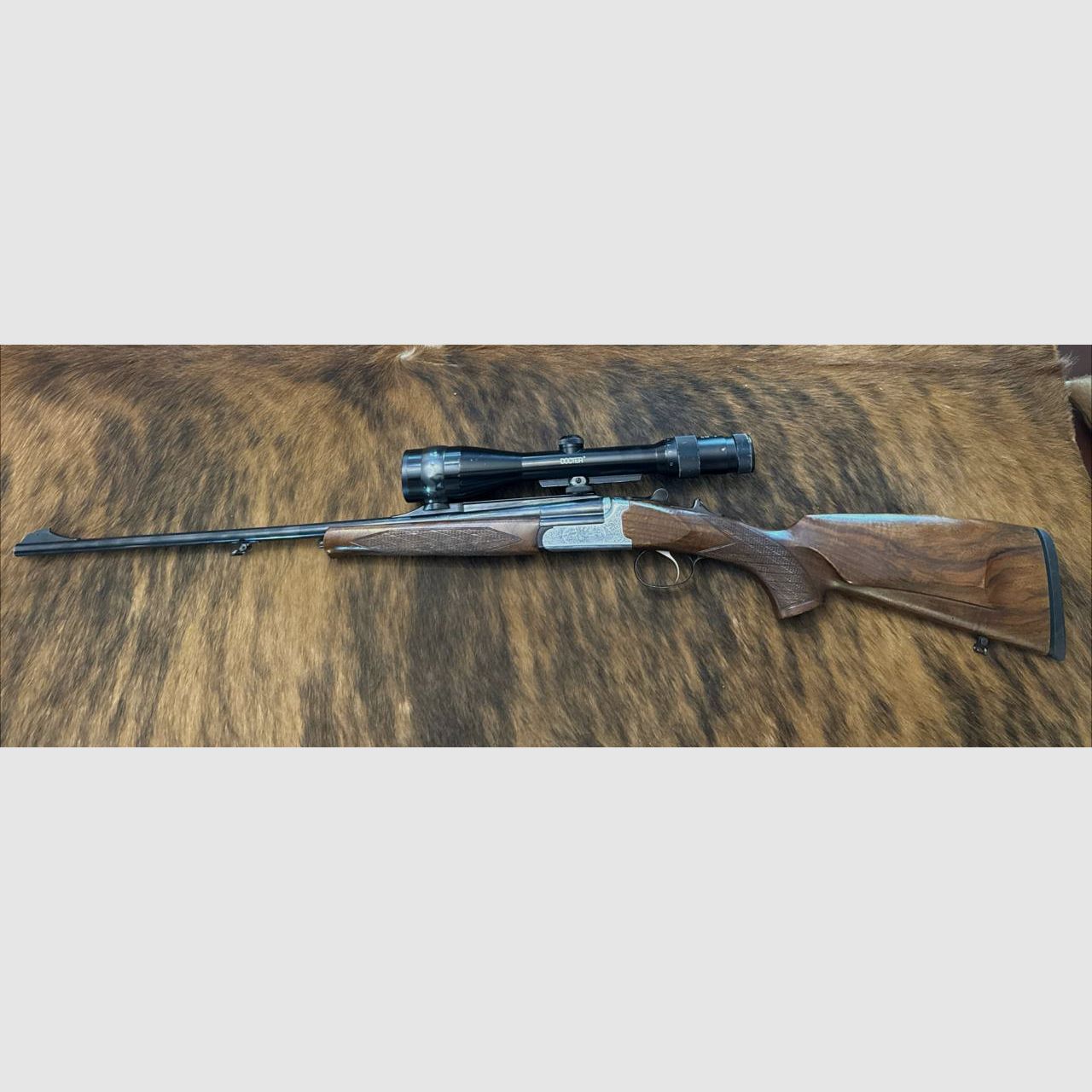 SABATTI SKL 98 DL Einzellader Kipplaufbüchse Kaliber 6,5x57R mit Zieloptik Docter 2,5-10x48, Absehen 4