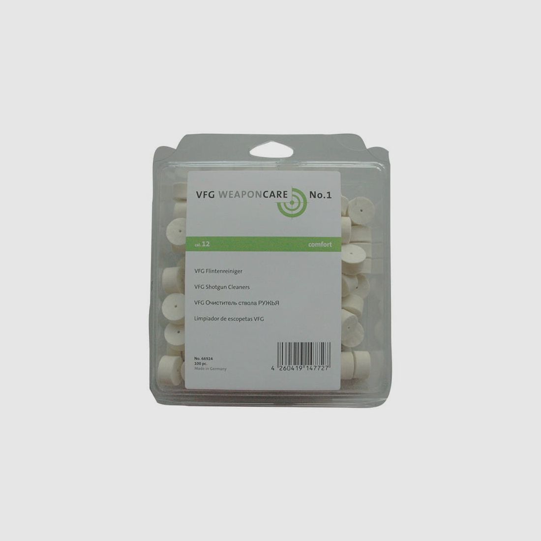 VFG limpiador de fieltro para escopetas Comfort a 100 piezas