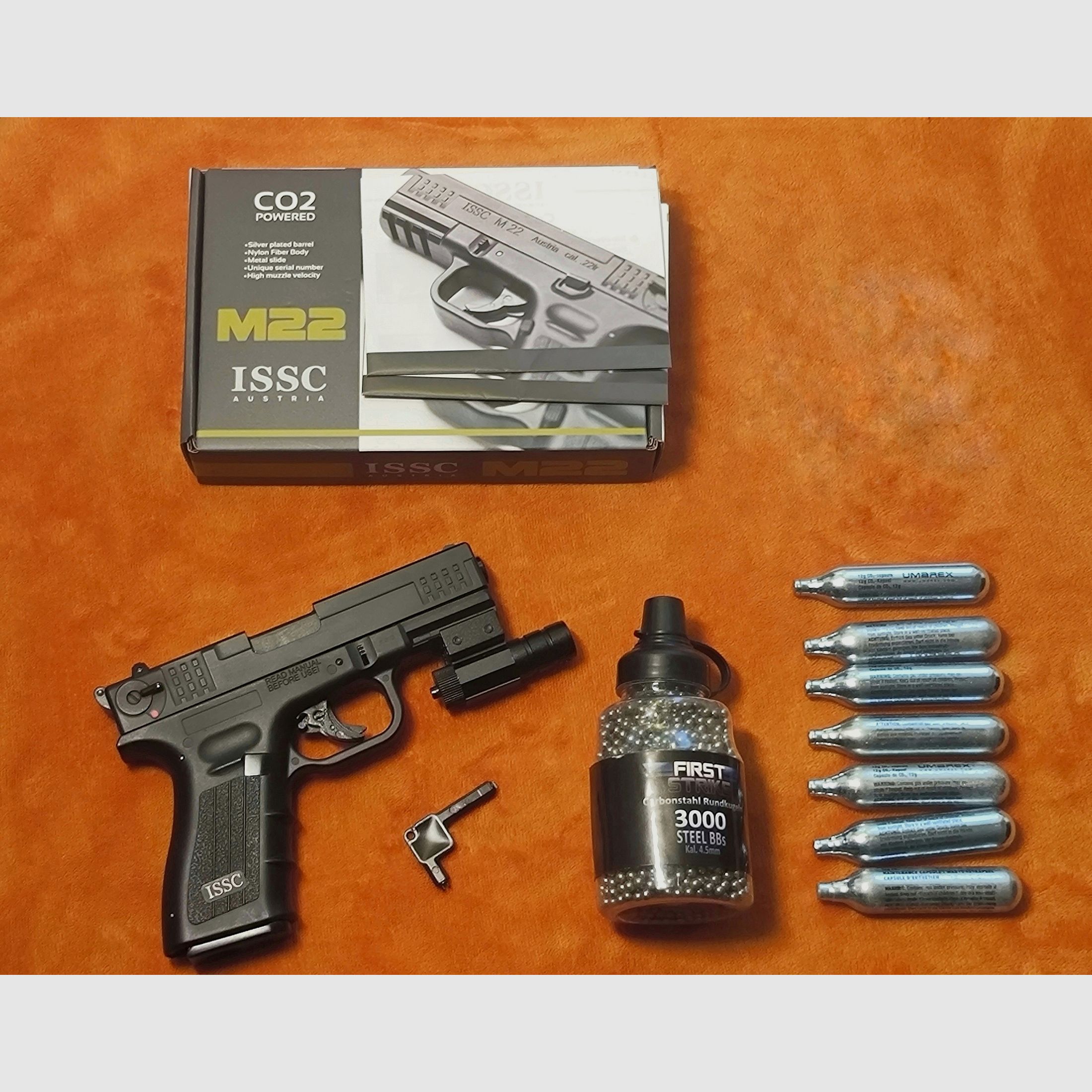 ISSC M22 CO2 Blowback wie Neu Voll Set
