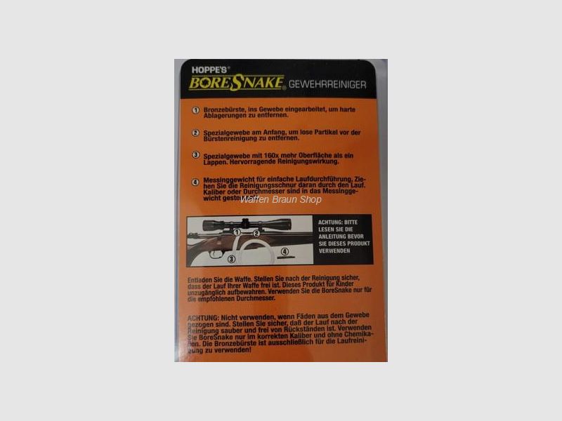 Hoppe's Bore Snake/ Quick Clean 8.5mm / .35 / .338 / .357 /.358 /.375 / for rifles