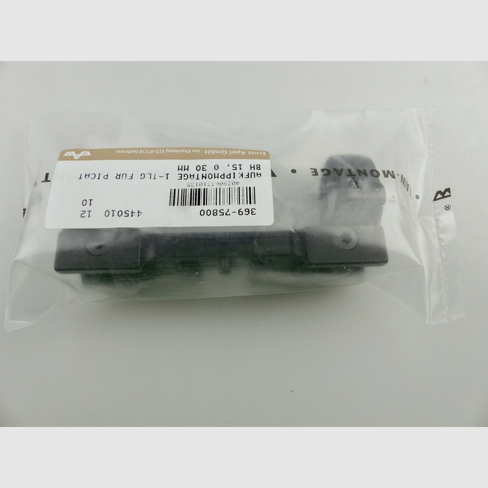 EAW 369-75800 Aufkippmontage 1TLG Picatinnyprisma BH 15mm, Durchmesser 30 mm