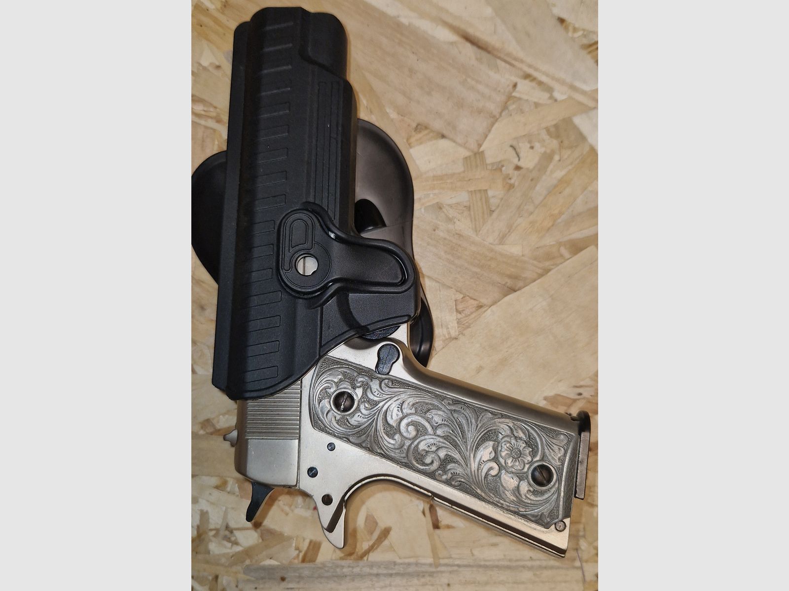 COLT GOVERNMENT 1911  A1 / SILBER / CHROME  / mit  Zubehör / cal. 9mm P.A.K. / PTB 638 / SCHRECKSCHUSS GAS PISTOLE SILVESTER SELBSTVERTEIDIGUNG SAMMLUNG  -----> Beschreibung lesen <------