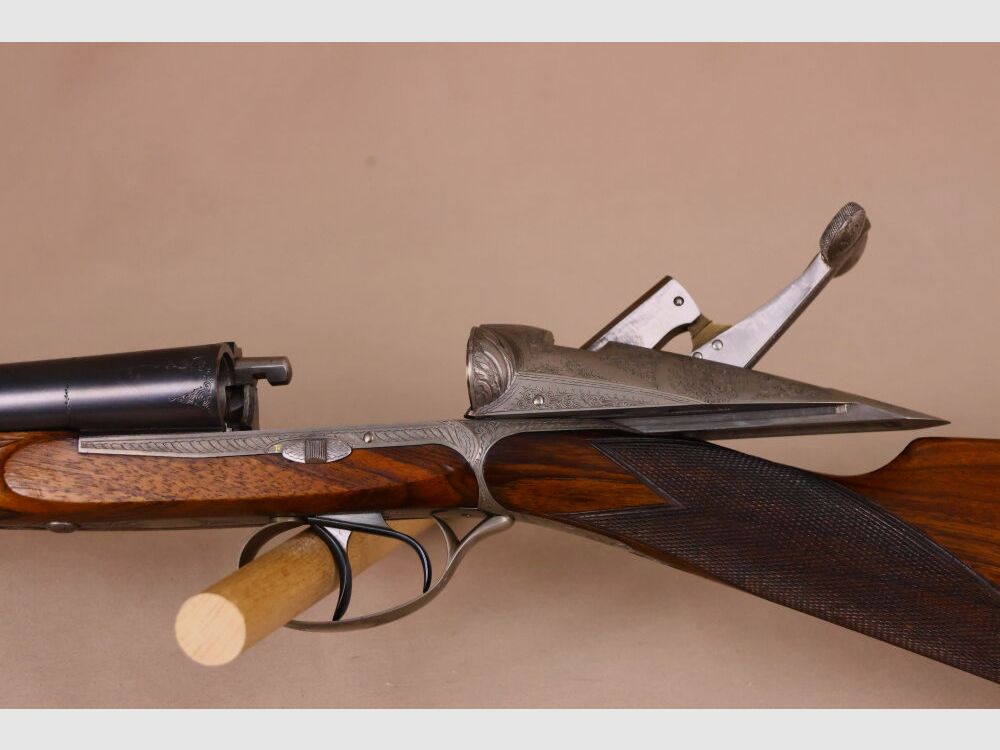 Darné ; St. Etienne Querflinte // tolle Gravur // gebläute Abzüge // honigf. Schaft // TOP