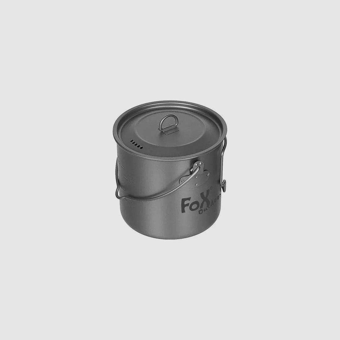 Fox Outdoor Topf Titan klein 1.1 L mit Deckel und Klappgriffen