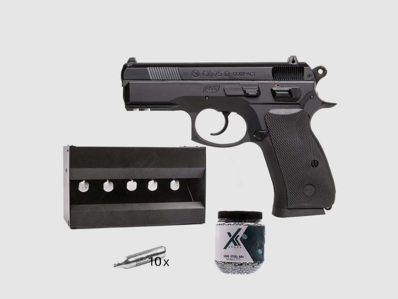 CZ CZ 75D Compact CO2 Pistole 4,5 mm Stahl BBs Plinking Set