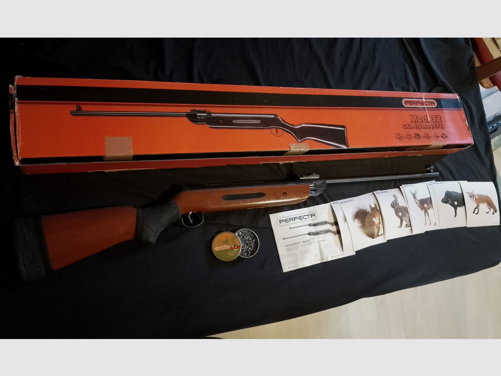 Nice Umarex perfecta oldschool air rifle 4.5mm .177 with Excite econ diabolo pellets and targets Optional with scope 4x28 Nikko