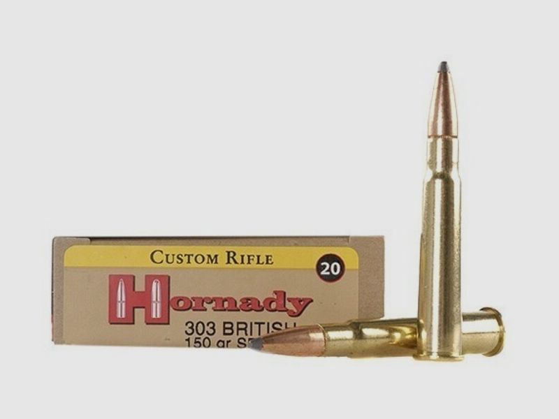 Hornady Custom .303 British 150GR InterLock SP 20 cartridges