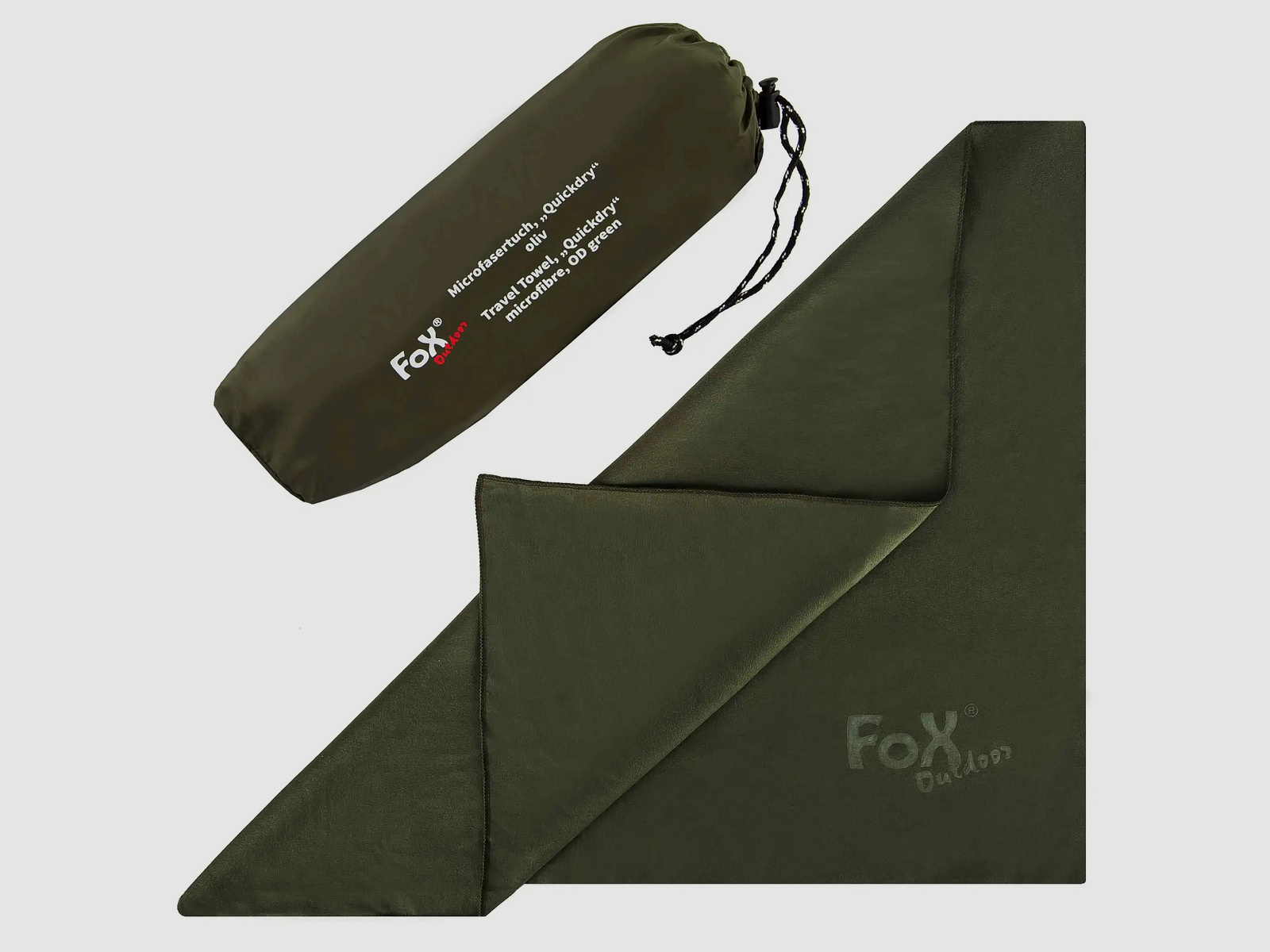 Fox Outdoor Paño de microfibra Quickdry oliva 130x80 cm