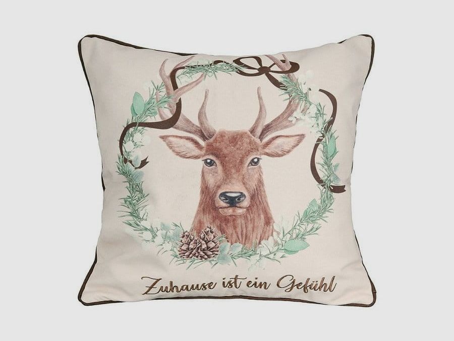 Guild cushion deer motif home is a feeling