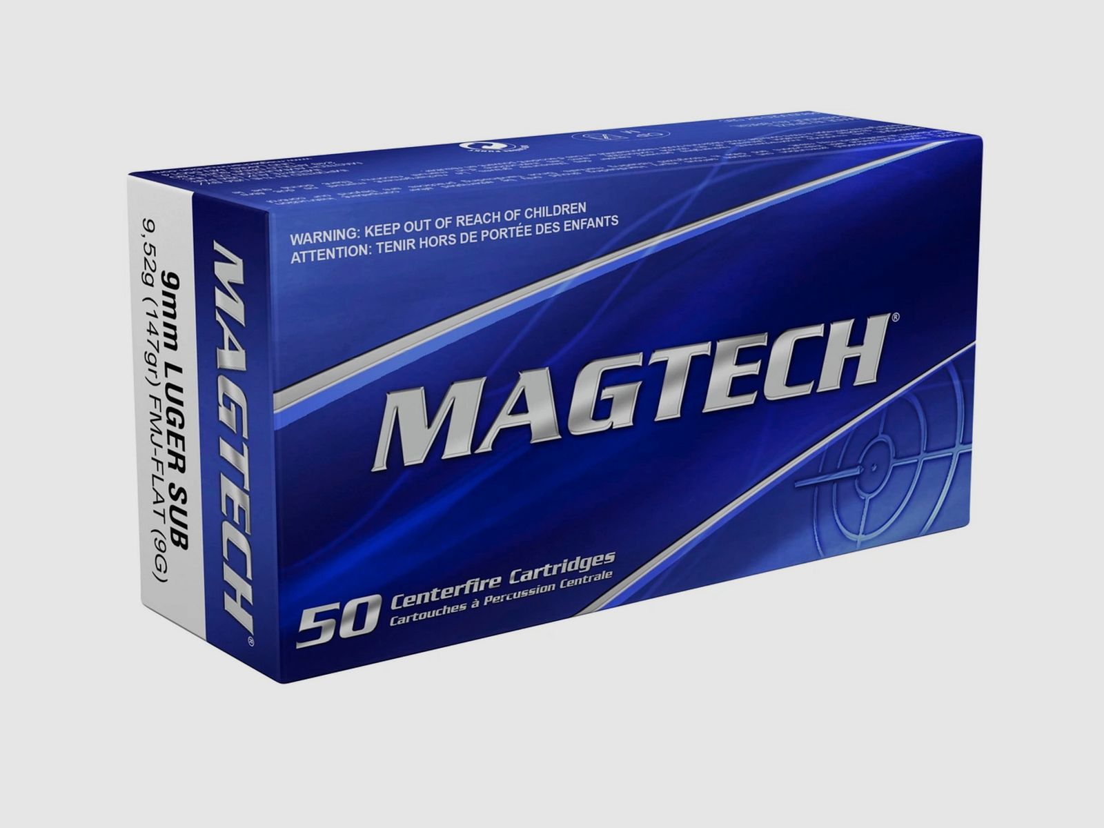 Magtech 144805 9 mm Luger Full Metal Jacket Subsonic 9,52g 147grs. Munición para pistola