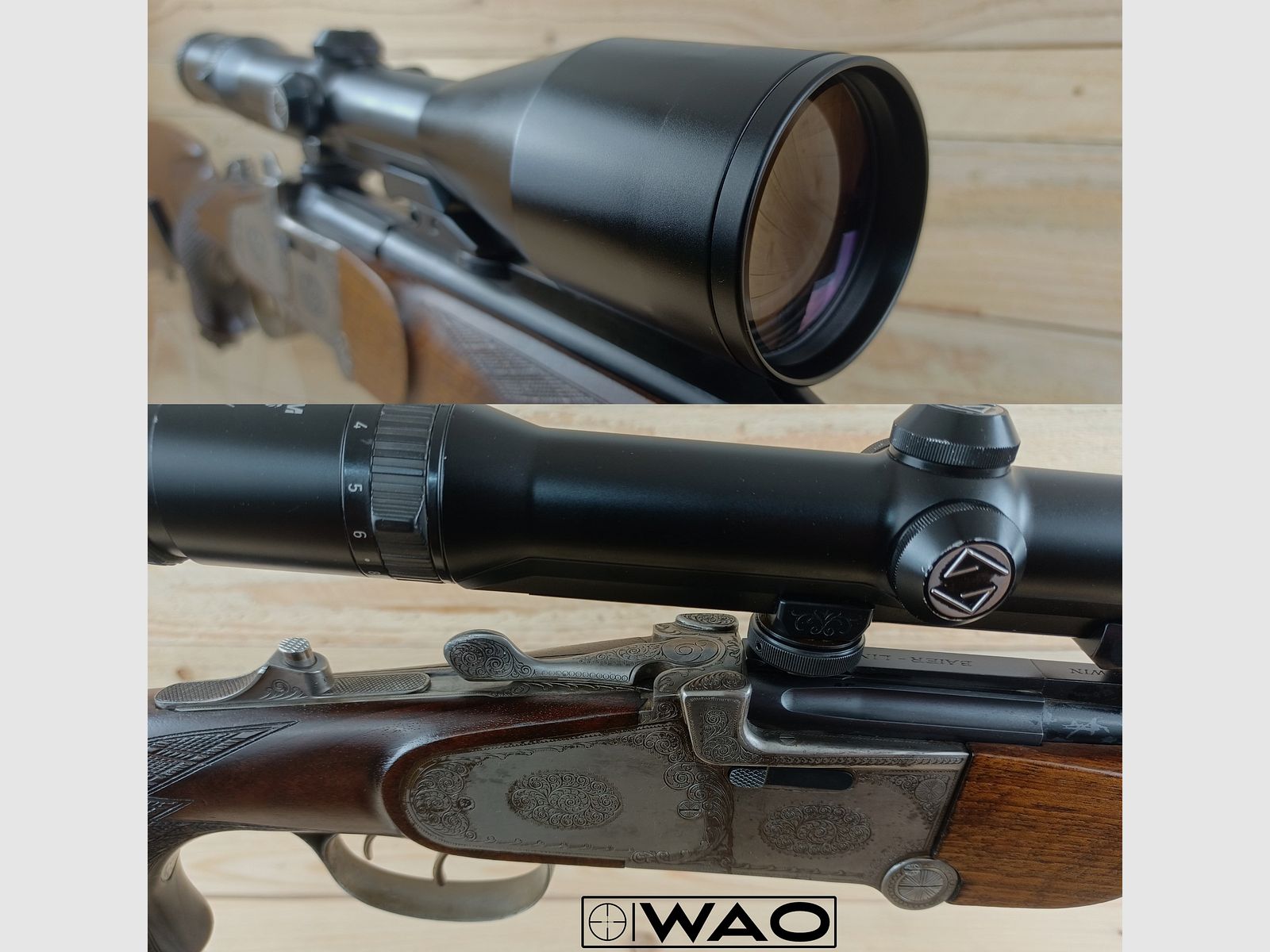 Double express rifle Otto Baier Linden, cal. 9.3x74R, .243Win *Rareté - avec Zeiss Diavari*, image 6 sur 8