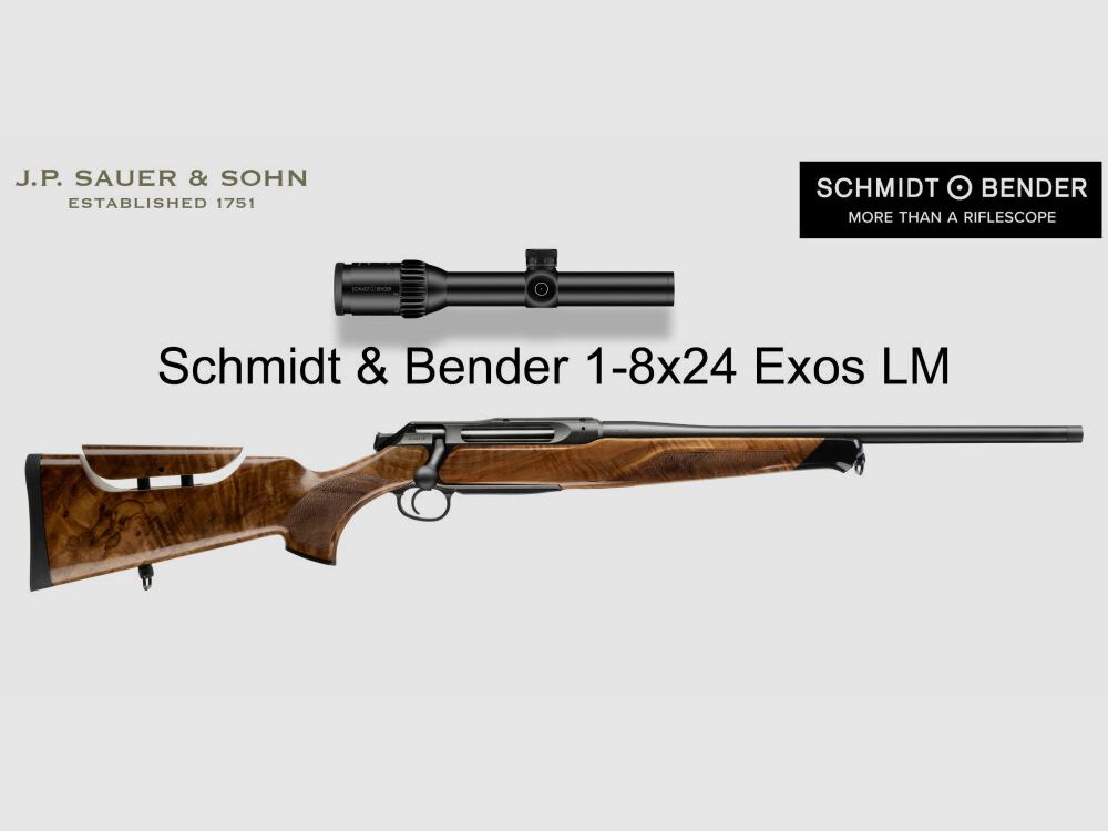 J.P. Sauer & Sohn Sauer 505 Ergo Lux Repetitiegeweer HQ3 Uitrustingspakket Elegance + VSR | 8.5x55 Blaser | Schmidt & Bender 1-8x24 Exos LM, afbeelding 1 van 6