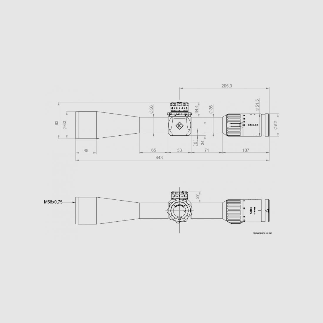 KAHLES K864 8-64X56 ABS MOAK+ CCW 1/8M RIGHT, Bild 9 von 9