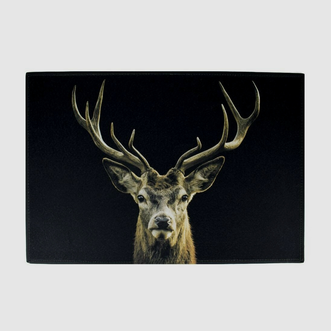 Lovergreen Outdoor Motiv Fußmatte Hirschkopf schwarzer Hintergrund