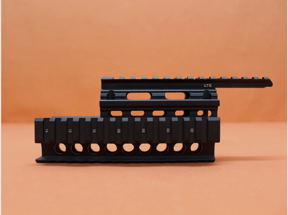 UTG - Leapers Kalashnikov AKM: 4-Rail-System/-Handschutz UTG (MNT-HG478SA) Alu schwarz inkl. Railprotektoren