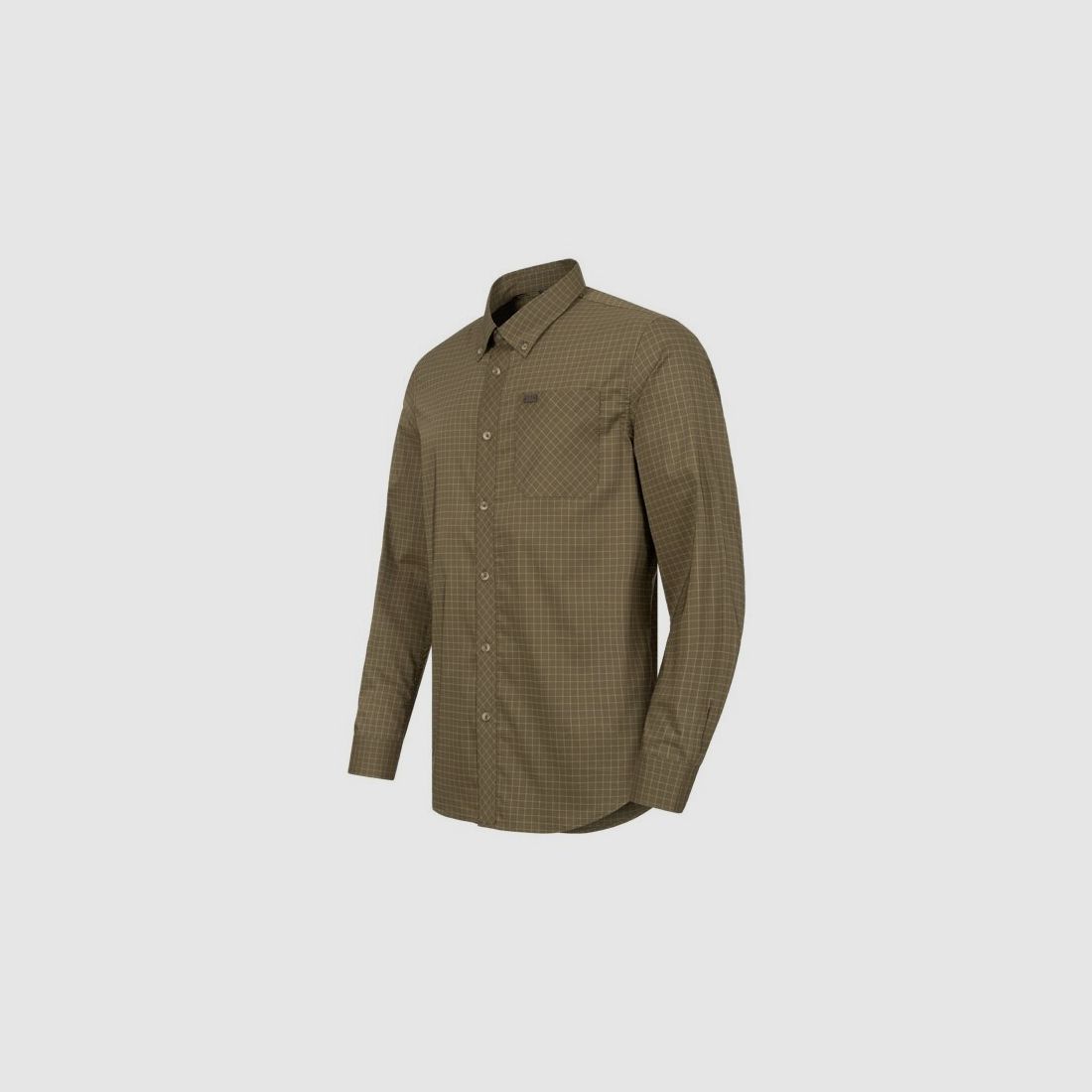 Blaser Stretch Shirt Serge Dark Olive Checked