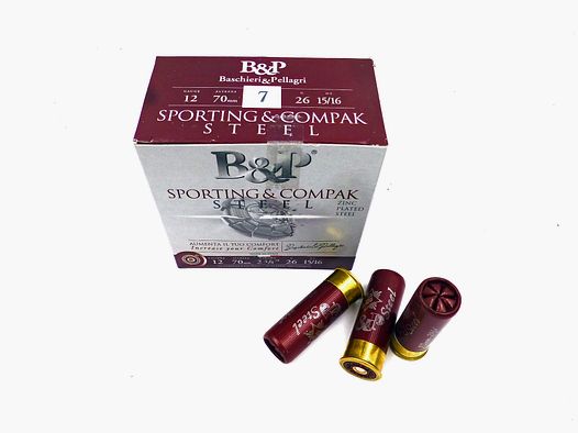 B&P Sporting Steel Patronen Kal. 12 26g. Nr. 7, ab 39,5 ct/Stück
