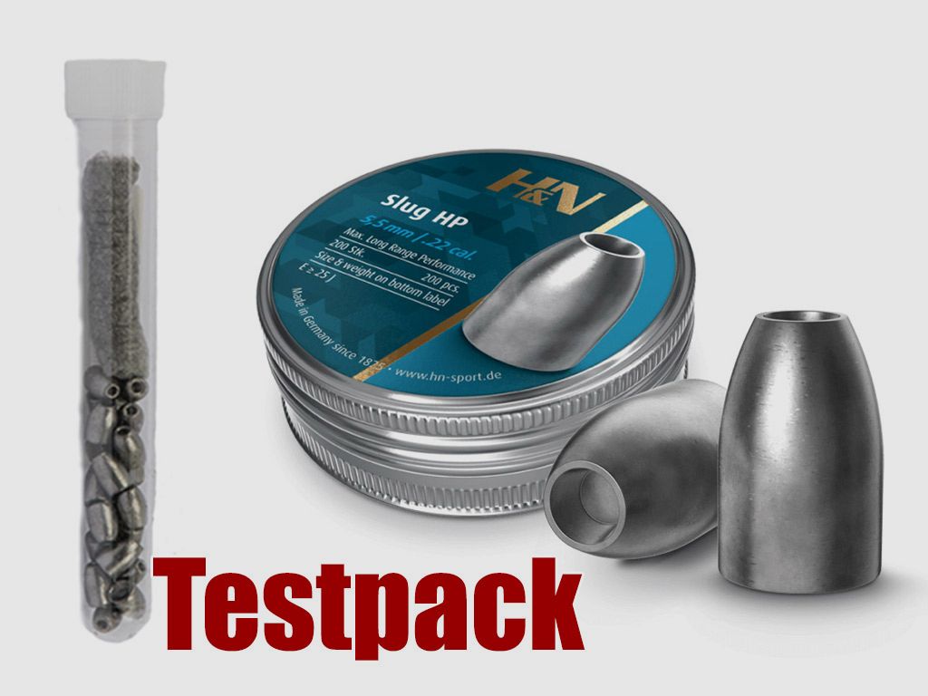 Testpack - H&N Slug HP Diabolo, Hohlspitz, glatt, 1,94 g, 30 gr, Kaliber 5,51 mm, 20 StĂĽck