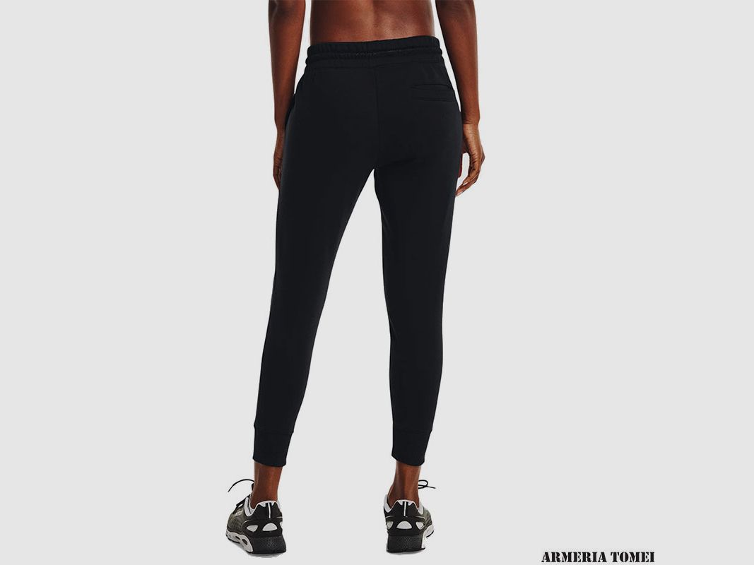UNDER ARMOUR – DAMES – RIVAL FLEECE MESH BROEK Zwart / Wit – 001, afbeelding 4 van 4
