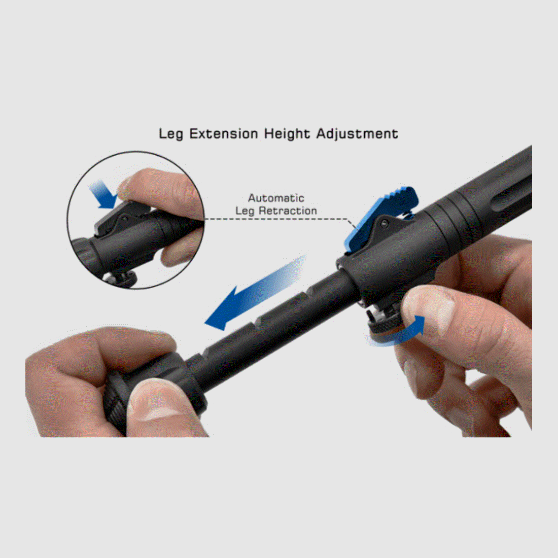 UTG Over Bore Bipod, 7″-11″ Center Height, Picatinny