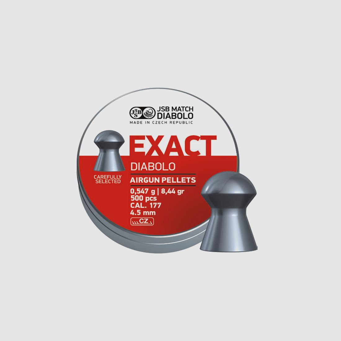 JSB Exact Diabolo, Rundkopf, glatt, Field Target, 0,547 g, Kaliber 4,53 mm, 500 StĂĽck