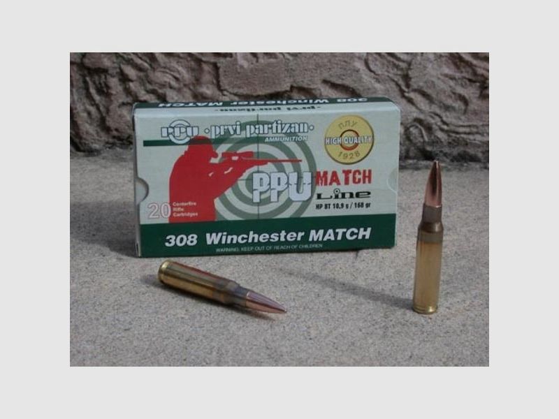 Munitions Partizan Cal. .308 Winchester 168-Grs HPBT x20