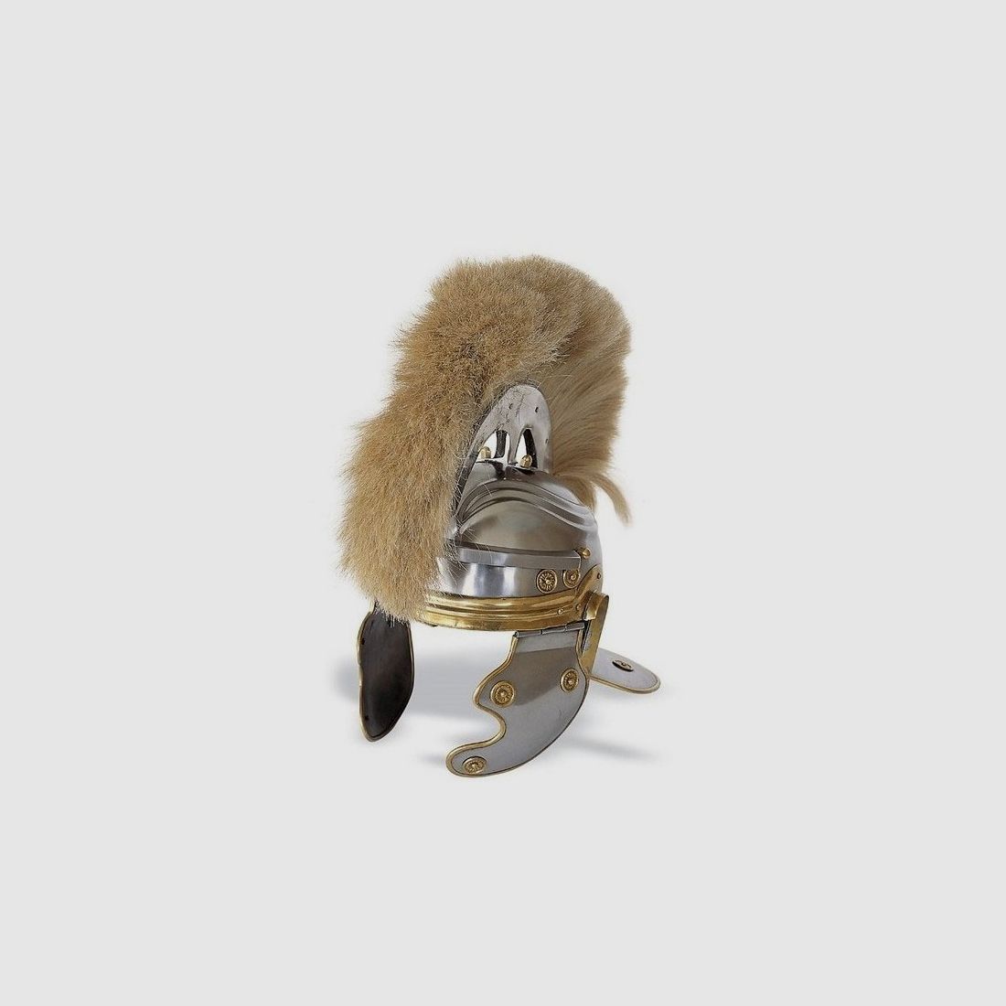 Roman Centurion Helmet made of Steel and Brass