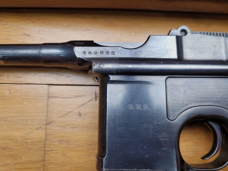 Seltener Mauser C96 Pistol, Modell 1930 – Mauser-Fertigung für die Chinesische Revolution – Original Mauser Schaft-Holster – 10 Schuss im Kaliber 7,63 Mauser – Wunderschönes Stück!, Bild 5 von 22