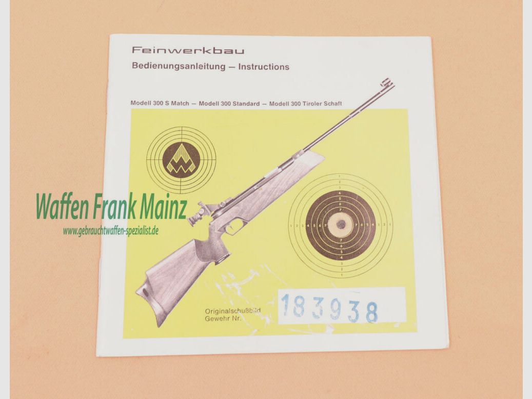 Feinwerkbau - Oberndorf Bedienungsanleitung Mod. 300