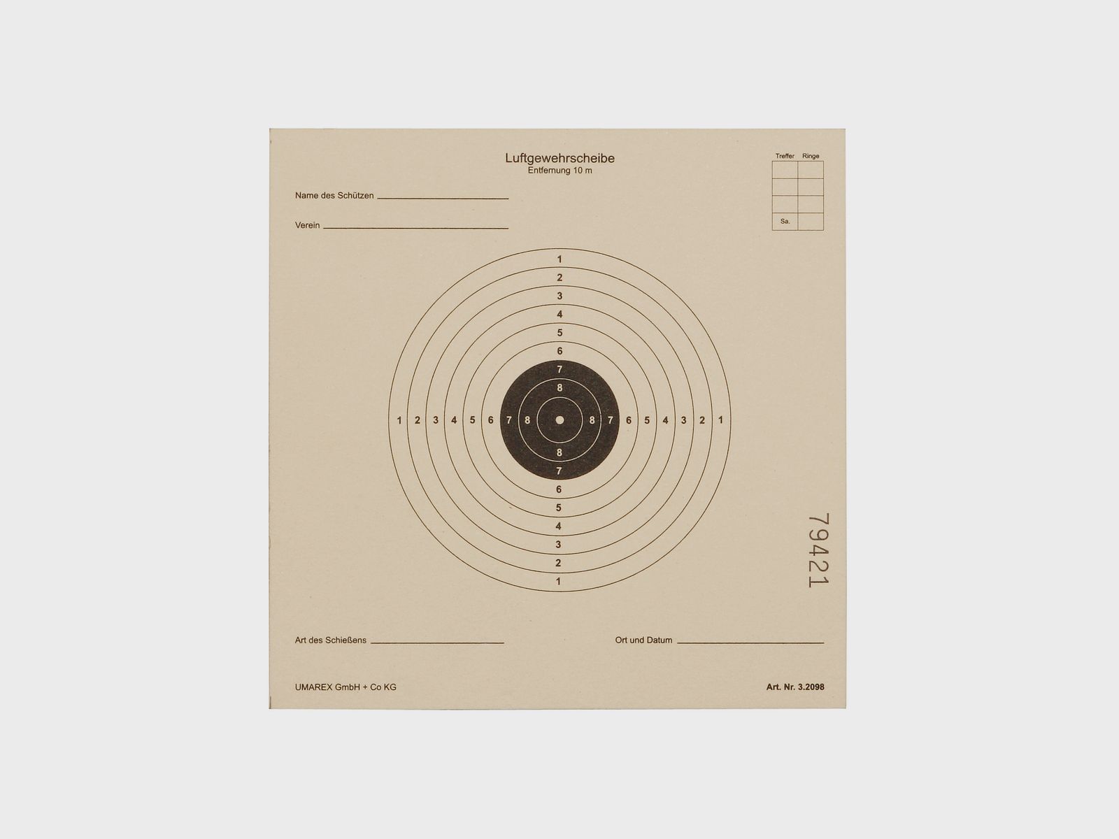 Umarex air rifle target, caliber