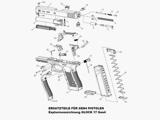 GLOCK Tuning/Ersatzteil f. Pistole Magazinhalter LANG #19 Gen4 f. 20,21,29,30,40,41