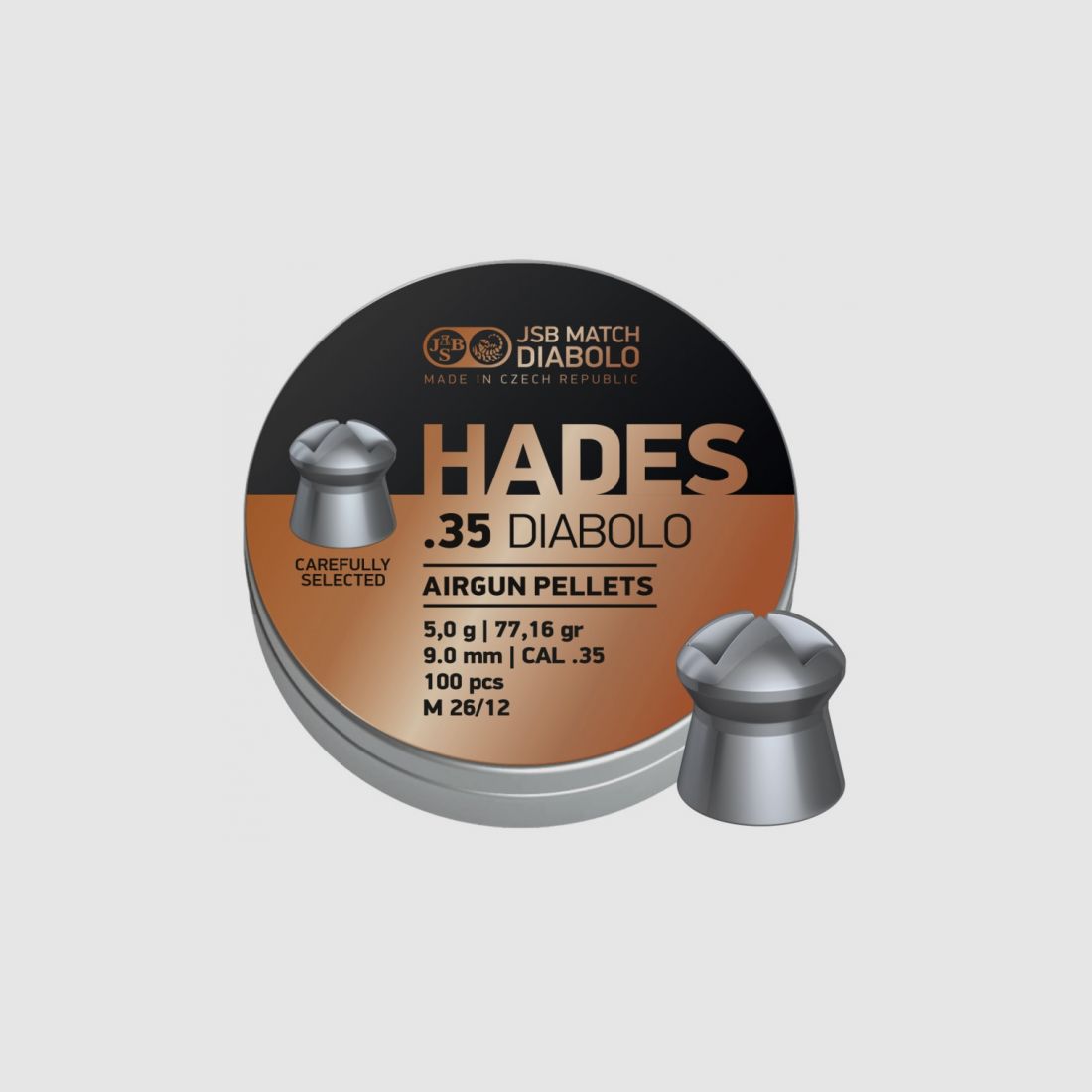 JSB Hades M 26/12 Kaliber 9 mm .35 Diabolo Diabolos 100 Stück 5,0 g 77,16 gr Hohlspitz Field Target