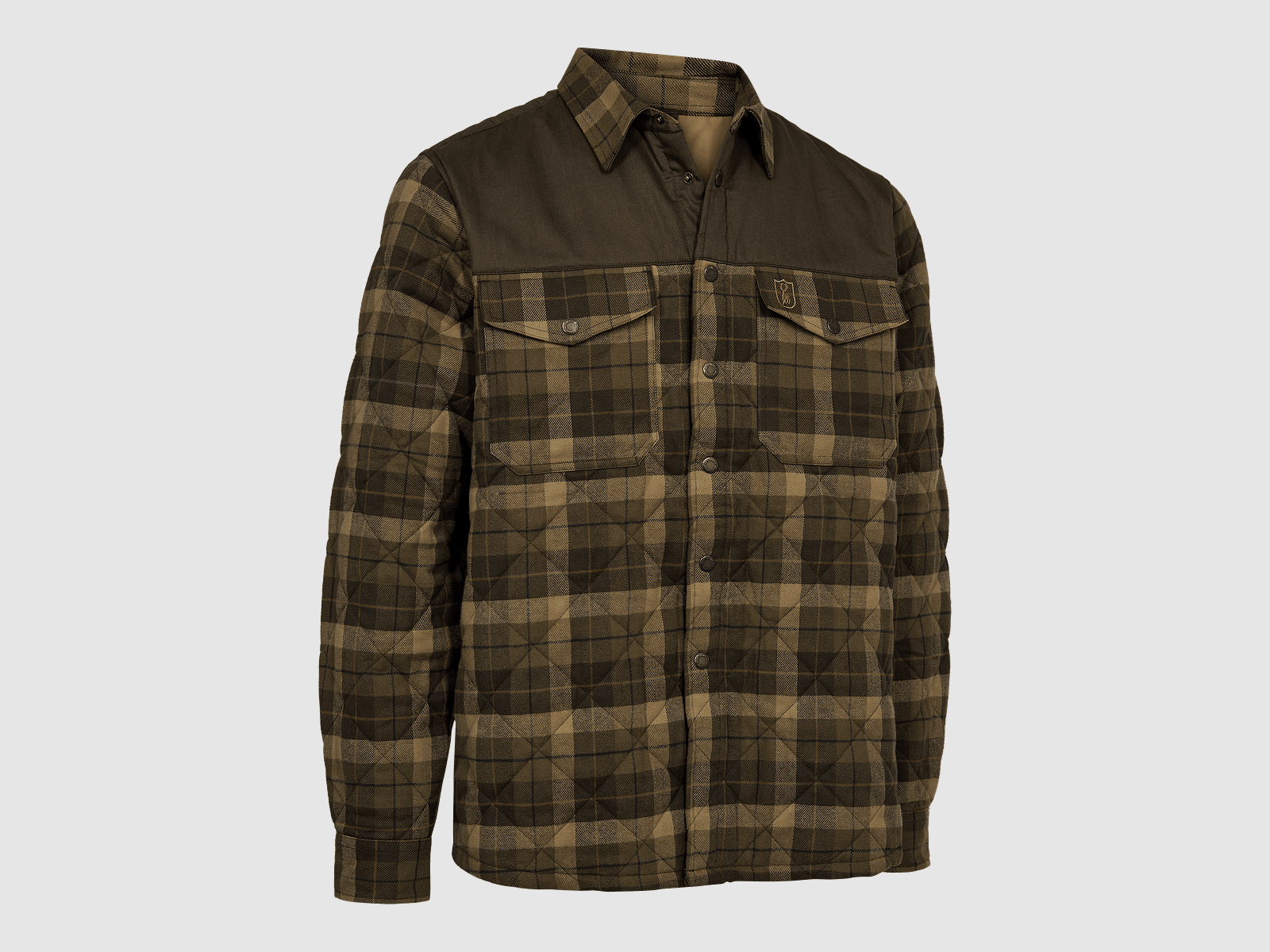 Deerhunter Elbert Padded Shirt Jacket Brown Check S