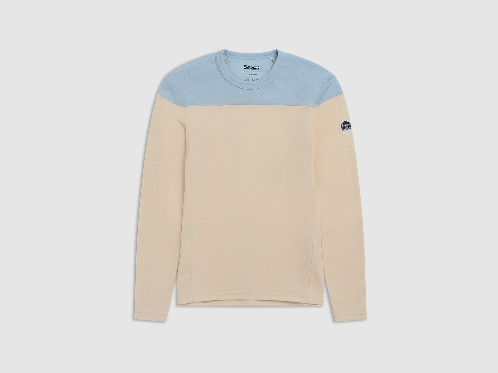 Bergans Inner:Dual Merino L/S Thermoshirt Femme Crème/Bleu Poussière Clair XS