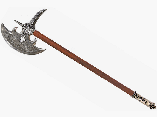 German medieval axe with decorated axe head