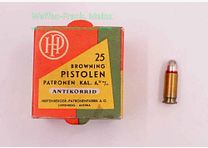 Hirtenberger / Austria munizioni per pistole 6,35mm Browning/.25ACP