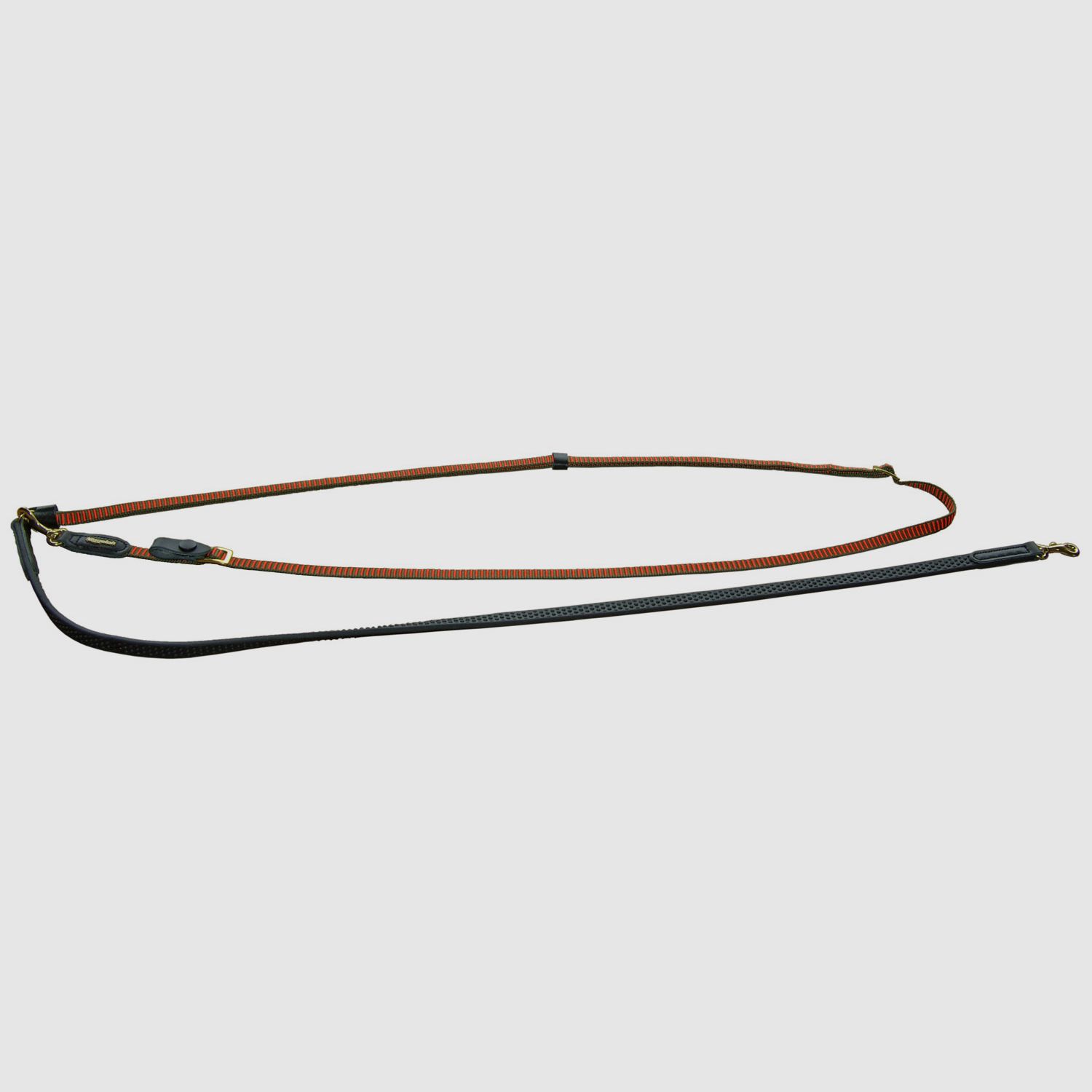 Niggeloh Grip guinzaglio a tracolla, larghezza 15 mm, arancione/oliva, 2 m–3,20 m, larghezza: 15 mm
