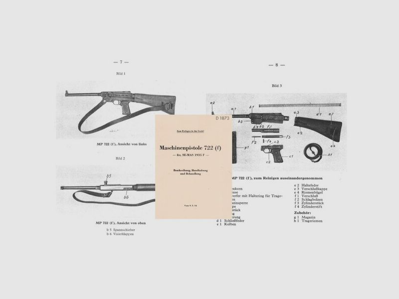 Nachdruck der dienstvorschrift französiche Beute-Maschienpistole MAS MP 722 (f)