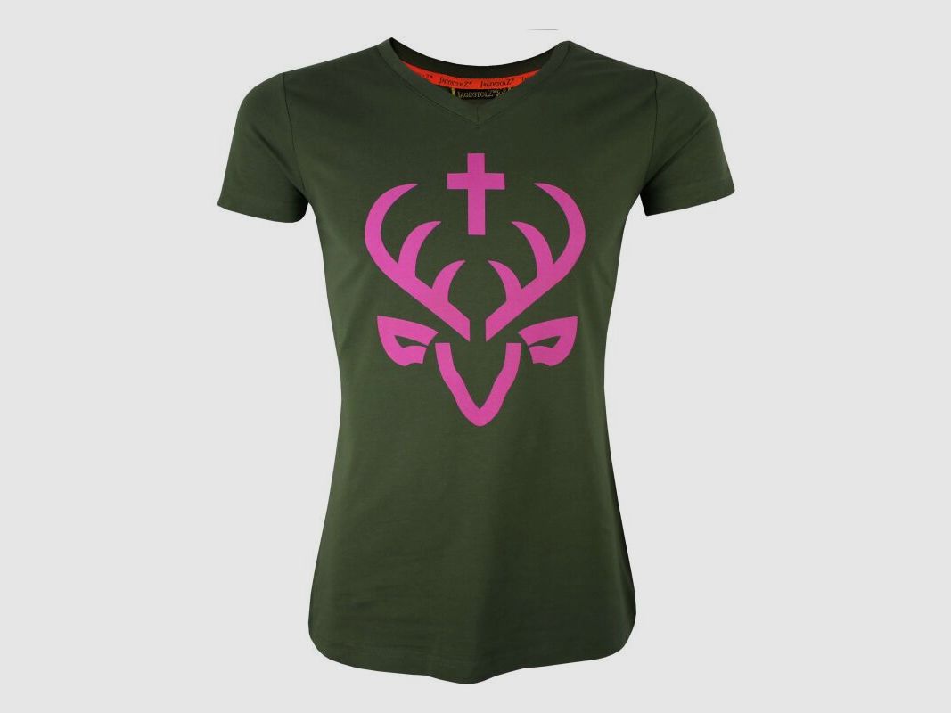 Jagdstolz Damen T-Shirt Girlie Big Logo Pink