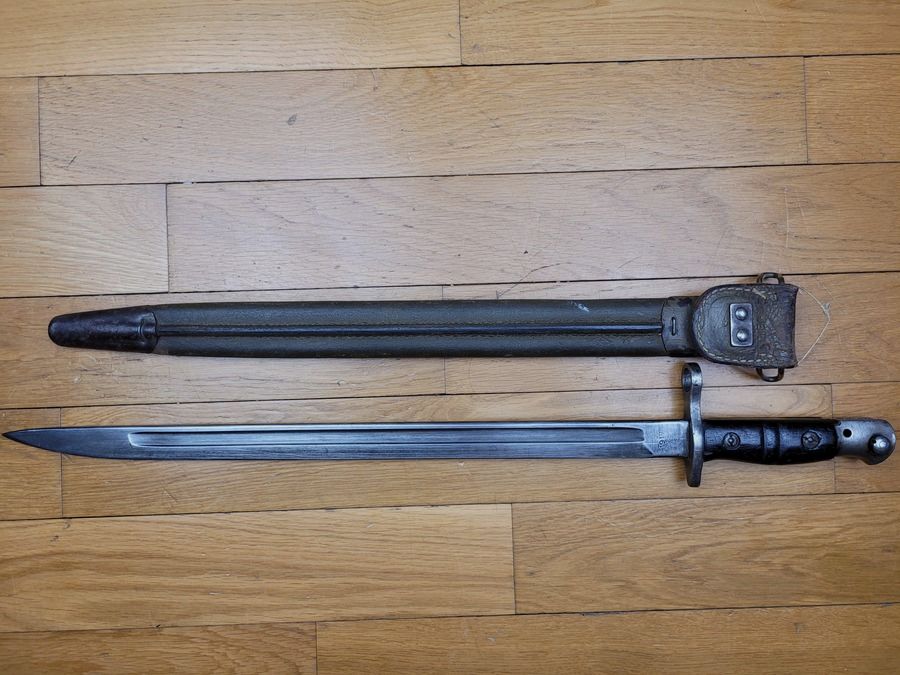 Mooie US17 Bajonet – Remington-fabricage uit 1917 – zeldzaam US-schede type 1 – Adelaarskop + granaat – TBE+, afbeelding 6 van 15