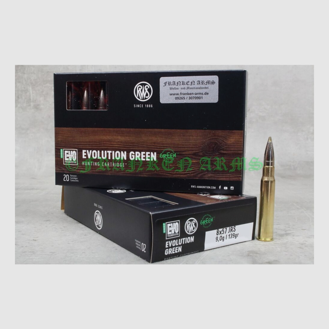 RWS	 Evo Green 8x57IRS 139gr. 9,0g 20 Stück Staffelpreise