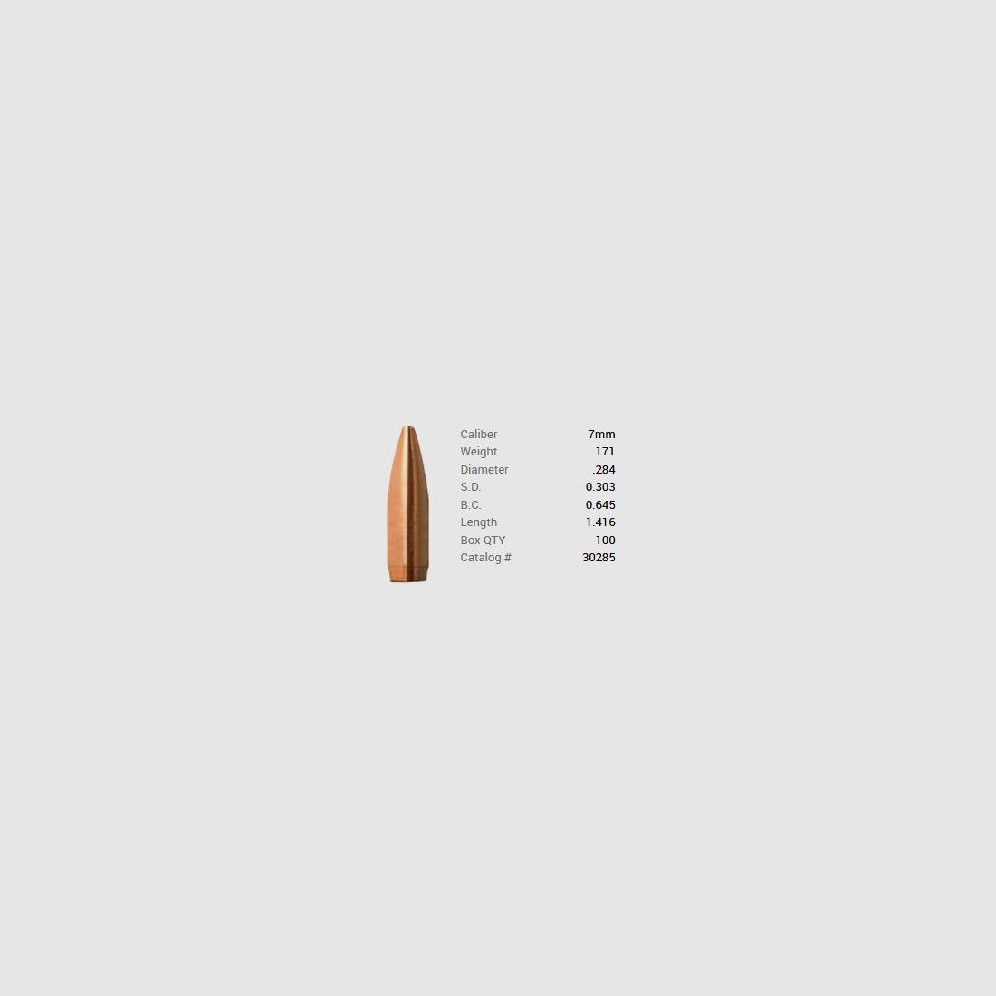 Barnes Geschoss 7mm/.284 171GR Match Burners BT 100 Stück