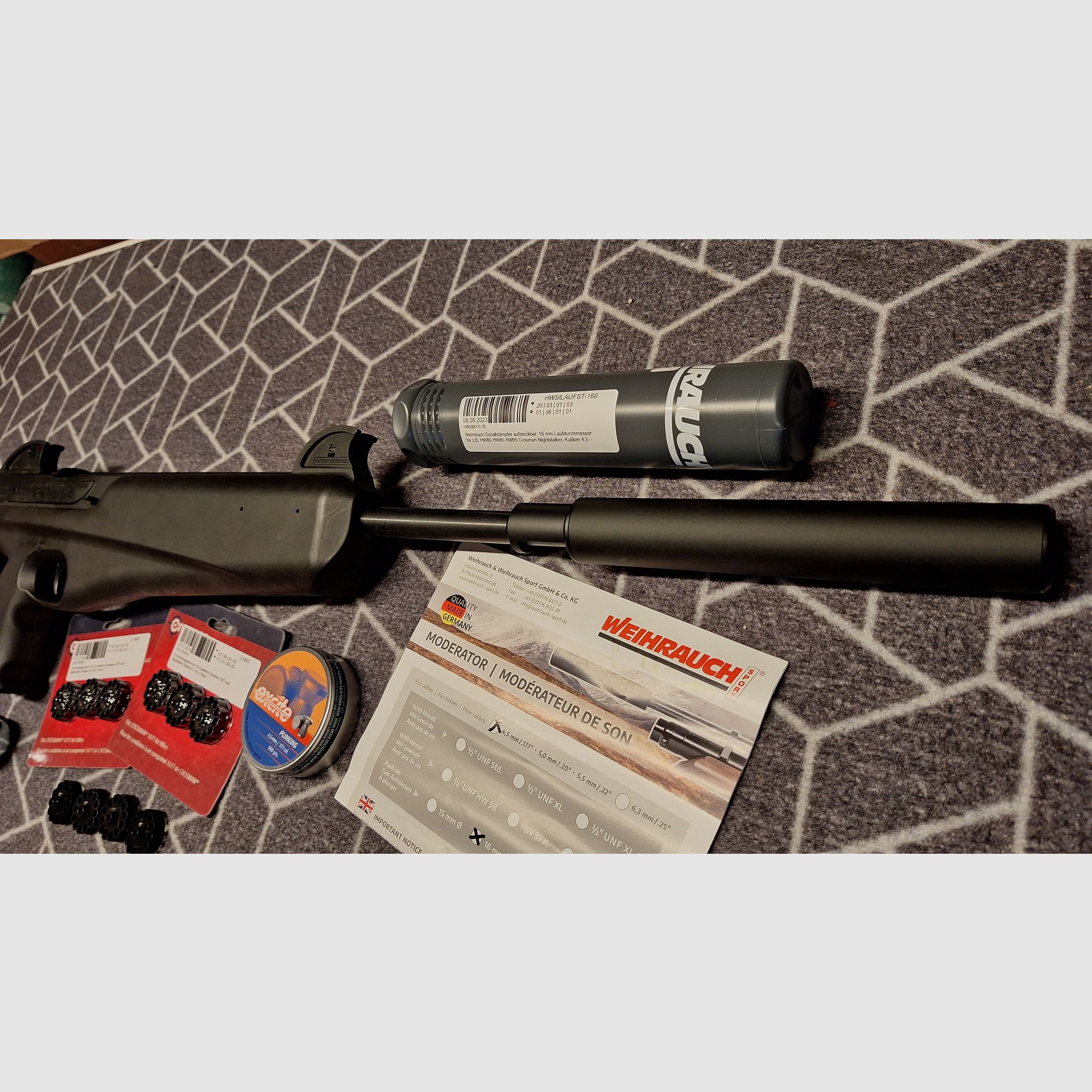 Crosman Nightstalker 4,5 Diabolo CO2 - RARITÉ! Silencieux + 10 chargeurs !