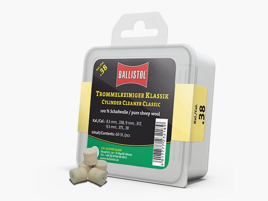 Ballistol Filz-Trommelreiniger Klassik / 60 Stk. / Kal. .38