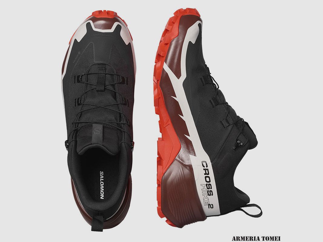 SALOMON – HERREN – CROSS HIKE 2 GTX Schwarz / Bitter Schokolade / Feuriges Rot, Bild 5 von 7