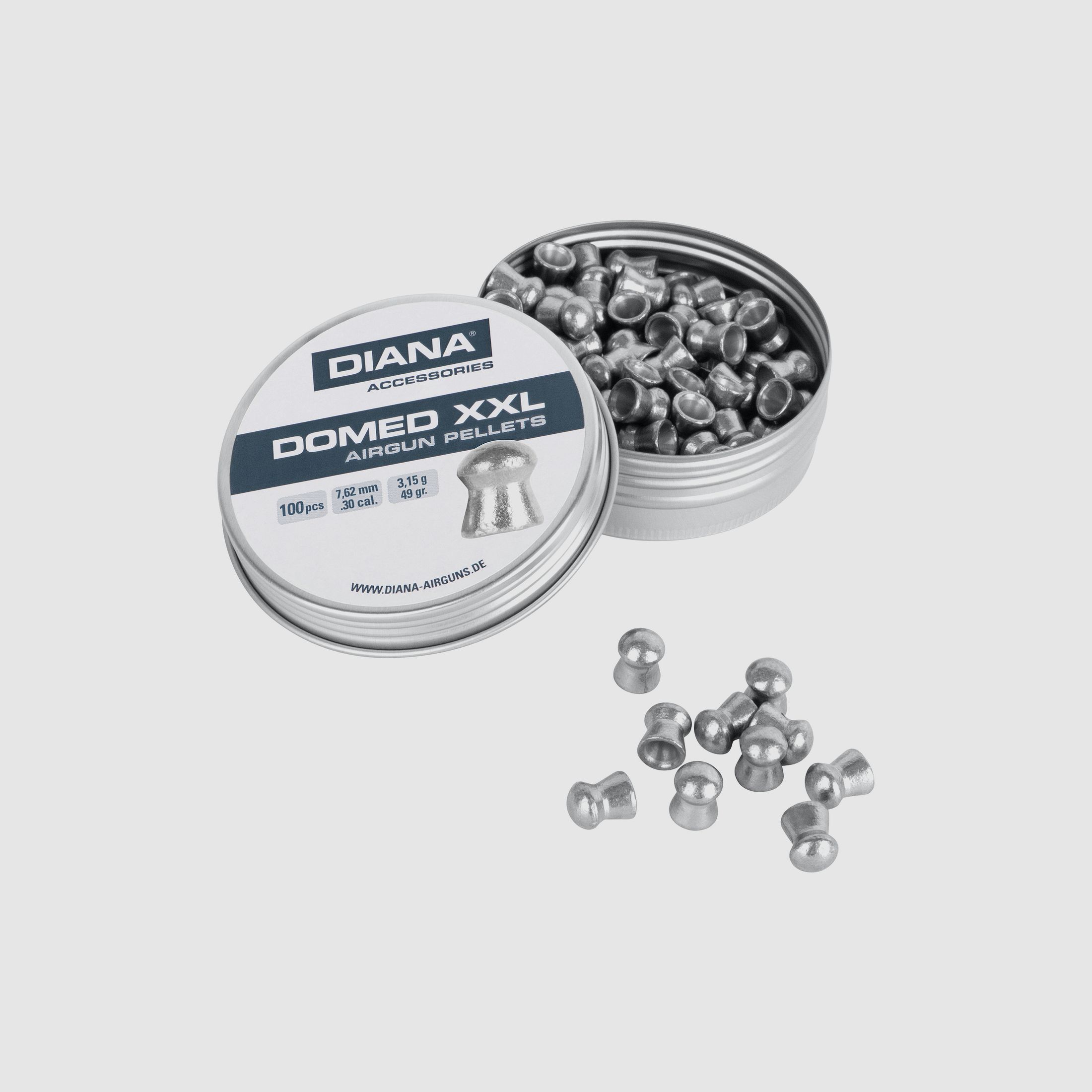 DIANA DOMED XXL Rundkopf Diabolos glatt 7,62mm (.30) 100 Stk