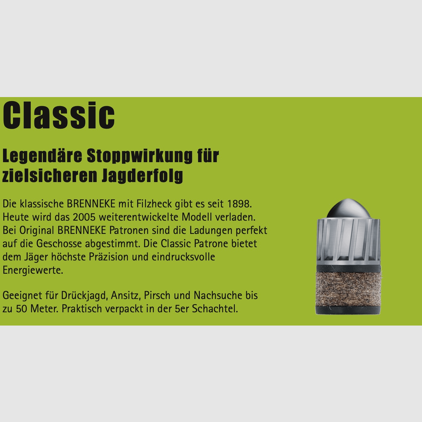 Brenneke 2004954 12/70 Classic 31,5g/490grs. Flintenlaufgeschoss