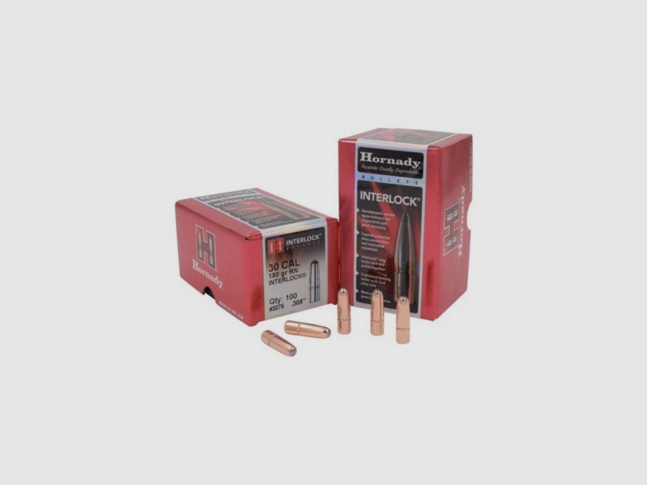 .308 Projectiles Hornady RN 180 gr VE100